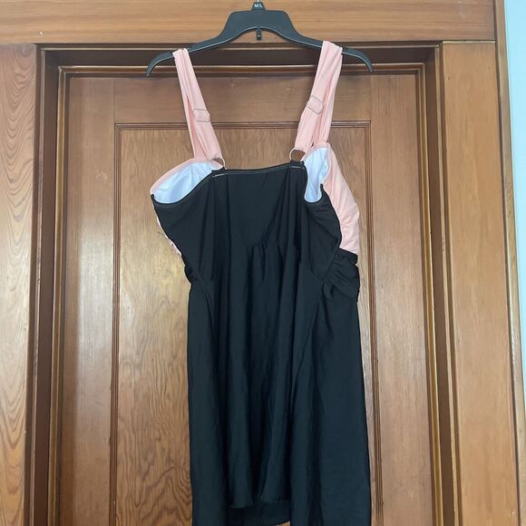 Aqua Eve Women's Tankini Top Size 24W Scoop Neck Ruched Adjustable Straps NWT - Picture 7 of 8